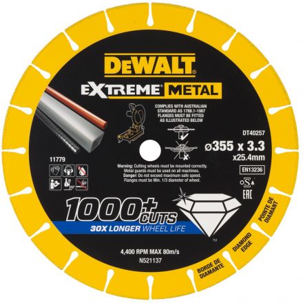 Disque Extreme Métal 355 x x 25 4 x 3 3 mm DEWALT - DT40257-QZ
