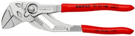 Pince cle 180mm chrome gaine pvc KNIPEX - 86 03 180