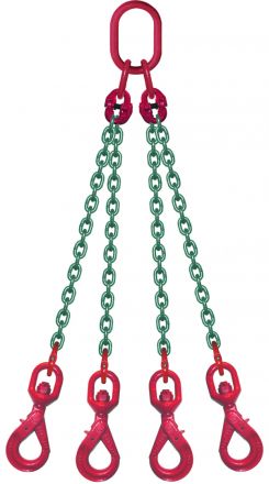 Élingue chaîne hr d.10 mm 4 brins cmu 6,7 t crochets tournants v.a. LEVAC - 4347B