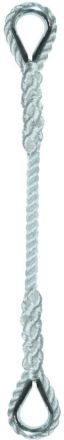 Élingue corde polypro d.6 mm cmu 56 kg 2 boucles cossées long 1 m LEVAC - 4405D
