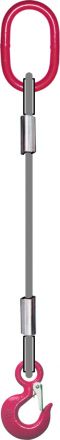 Élingue câble galva d.7 mm cmu 0,65 t anneau + crochet standard LEVAC - 4711D