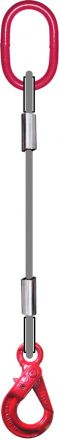 Élingue câble galva d.16 mm cmu 2,5 t anneau + crochet v.a. LEVAC - 4712L