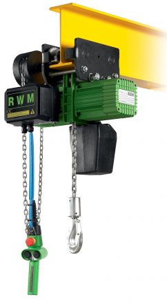 Palan électrique chariot a chaîne 1000 kg 1 brin vitesse 4 m/mn levée 3 m RWM - 6053D4CM