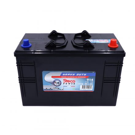 Batterie JCB 729/10655 adaptable 12V 110-120Ah 800-900A 345x173x233 gamme bleue heavy duty stecopower - 914