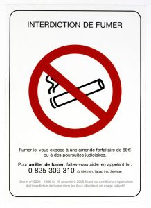 Plaque 'interdiction de fumer', vinyle adhésif, 150 x 210 VINMER - 385001
