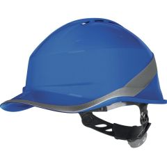 Casque de chantier bleu ventilé forme casquette baseball - serrage rotor DELTA PLUS - D020DIAM6WTR0