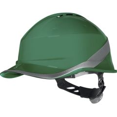 Casque de chantier vert ventilé forme casquette baseball - serrage rotor DELTA PLUS - D020DIAM6WTRVE0