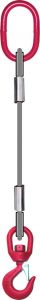 Élingue câble galva d.7 mm cmu 0,65 t anneau + crochet tournant LEVAC - 4713D