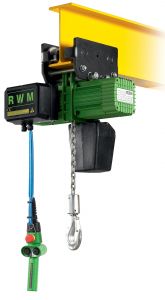 Palan électrique chaîne libre 1500 kg 2 brins vitesse 1/4 m/mn levée 3 m RWM - 6053E14CS