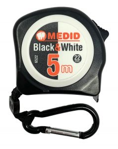 Mesure à ruban blanc Black & White 5m 22mm MEDID - 6522