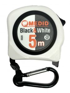 Mesure à ruban blanc Black & White 5m 28mm MEDID - 6528