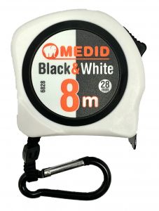 Mesure à ruban blanc Black & White 8m 28mm MEDID - 6828