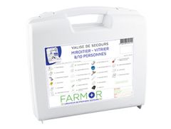 VALISE DE SECOURS FARMOR « MIROITIER / VITRIER » 8/10 PERSONNES AVEC POIGNÉE DE TRANSPORT -MIV2510PP