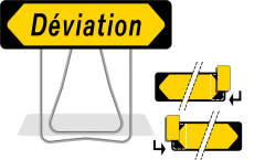 Panneau de signalisation KD22a déviation avec pieds 1000x300mm NADIA SIGNALISATION - DEVIATIONSURPIED