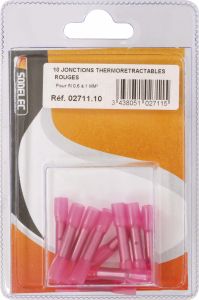 Sachet 10 jonctions thermoretractables rouge pour fil 05 a 15mm² - 271110