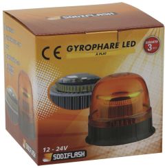 Gyrophare led double flash 12/24v a plat SODELEC - 16303