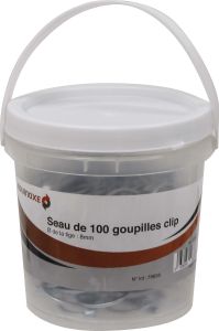Seau 100 goupilles clip 8mm EQUINOXE - 26738.100