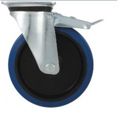 Roulette pivot. chape zinguee bandage bleu d.125 150kg - 26442