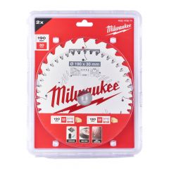 LAME MILWAUKEE 190 X 30 MM JEU D'EMBALLAGE DOUBLE (2PC) - 4932479574