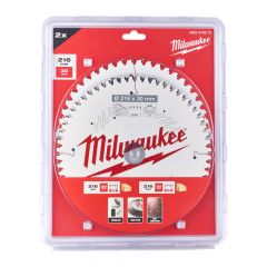 LAME MILWAUKEE 216 X 30 MM JEU D'EMBALLAGE DOUBLE (2PC) - 4932479575