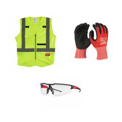 Ensemble d'équipements Milwaukee gilet gants et lunettes - 4932479959