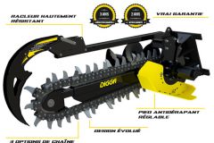 Trancheuse de sol DIGGA BIGFOOT XD HF profondeur max 1500 mm - largeur 150 mm - Chaine DIGGATAC pour asphalte et sol très dur - BFT2000102
