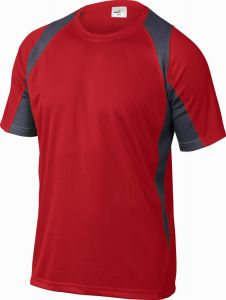 TEE-SHIRT DELTA PLUS 100% POLYESTER ROUGE / GRIS -BALIRG0