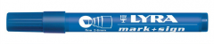 Marqueur permanent bleu MARK+SIGN pointe biseautée 2-6 mm - boîte de 10 - LYRA - 4010051