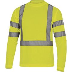TEE SHIRT DELTA PLUS HV MANCHES LONGUES MAILLE PIQUEE 100% POLYESTER 235 G/M² JAUNE FLUO- STARJA0