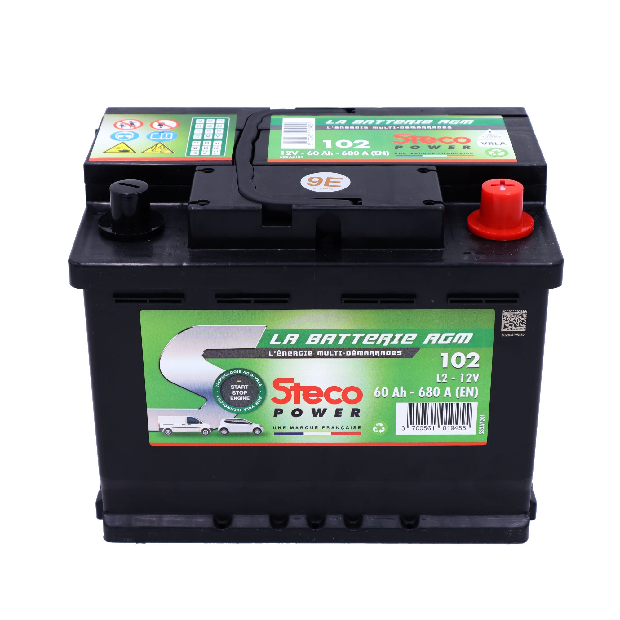 Batterie 12V 60Ah 680A 242x175x190 mm système start&stop +