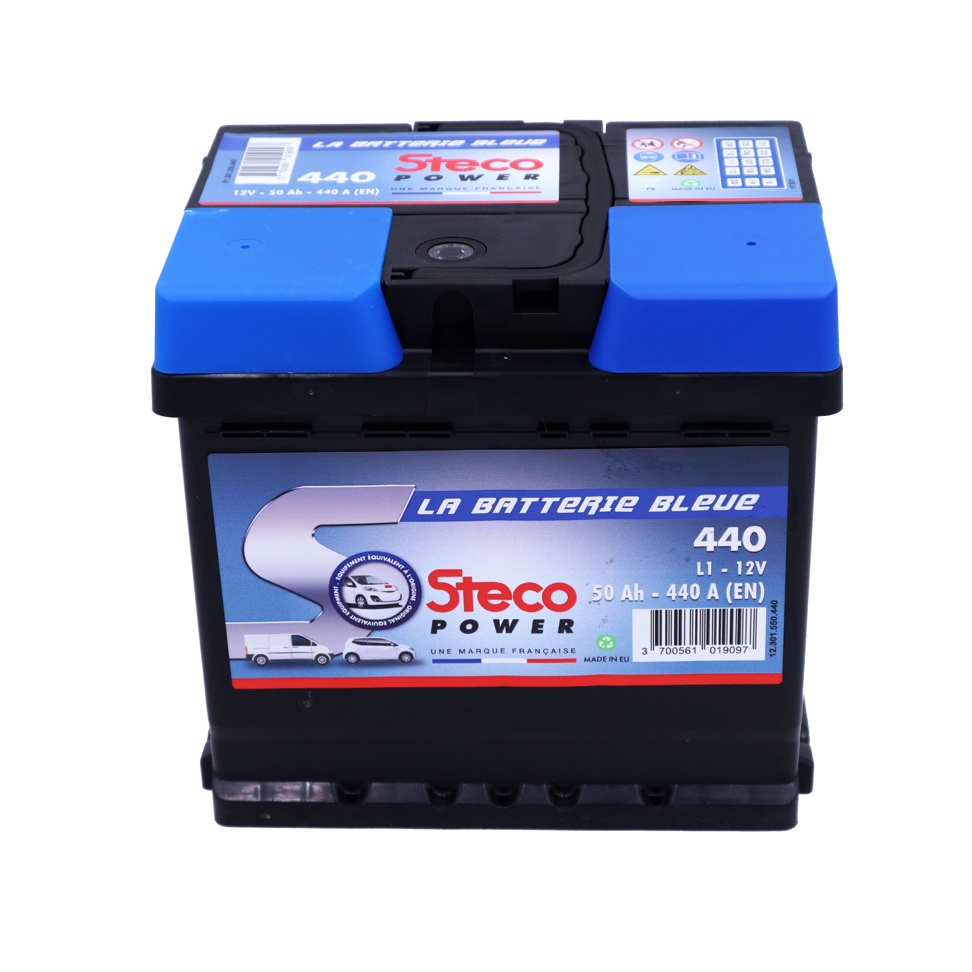Batterie Voiture 12V 50Ah 440A 207x175x190 mm stecopower - 440