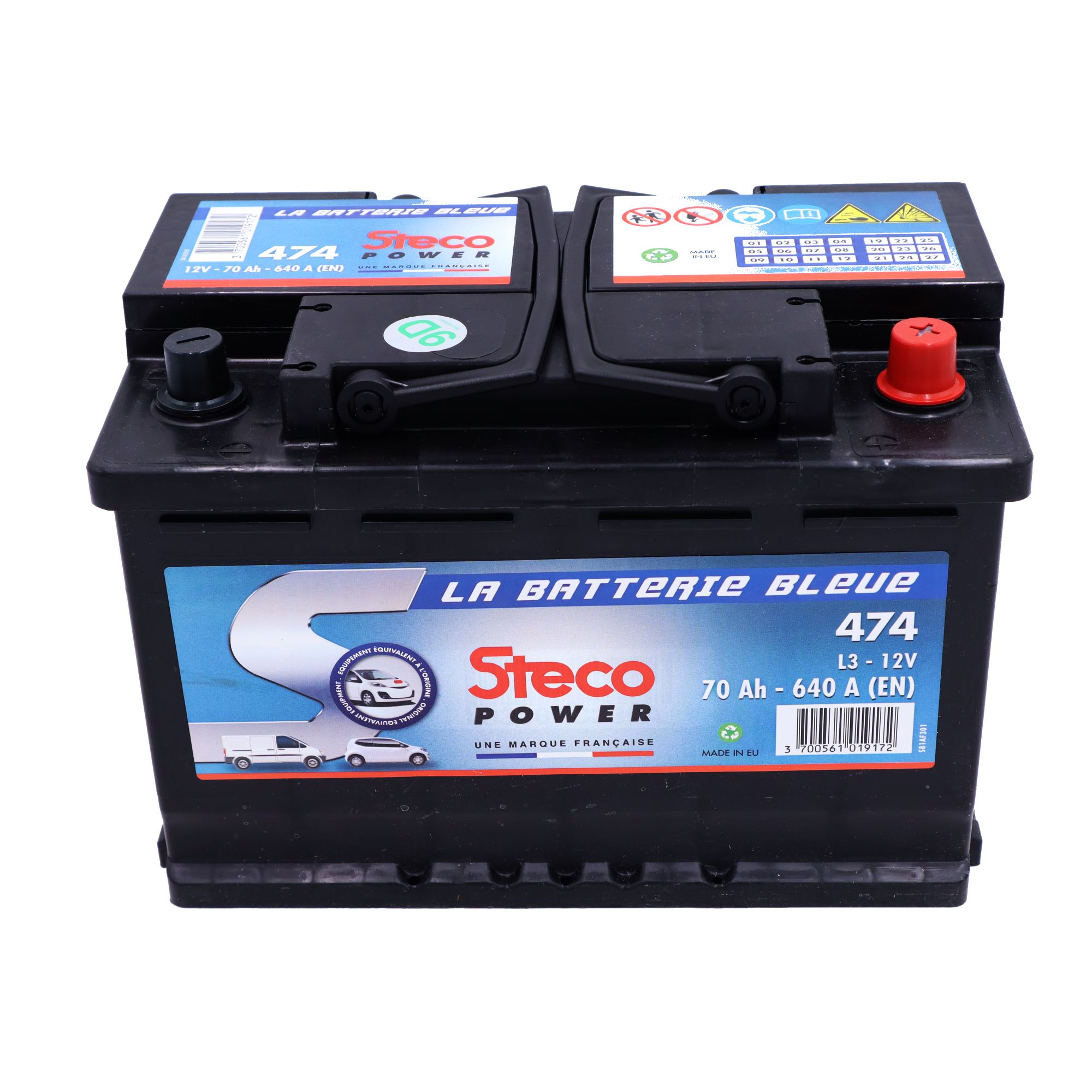 Accessoire auto : STECO - Batterie voiture 12V 70Ah 640A pas cher 23101098